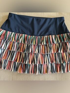 Lucky In Love Knit Happens Pleated Women's Blue Tennis Skort Small